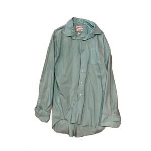 Saddlebred Teal Blue Dress Shirt Mens L 16.5/34-35